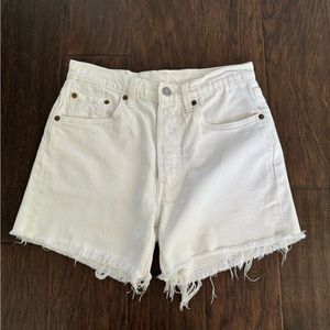 Women’s Levi’s 501 cutoffs, size 24, white